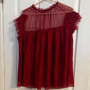 Macy's Chic Red Sheer Blouse